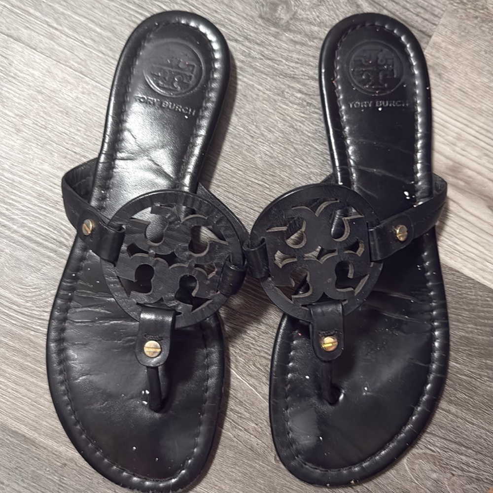 Tory Burch Black Leather Sandals